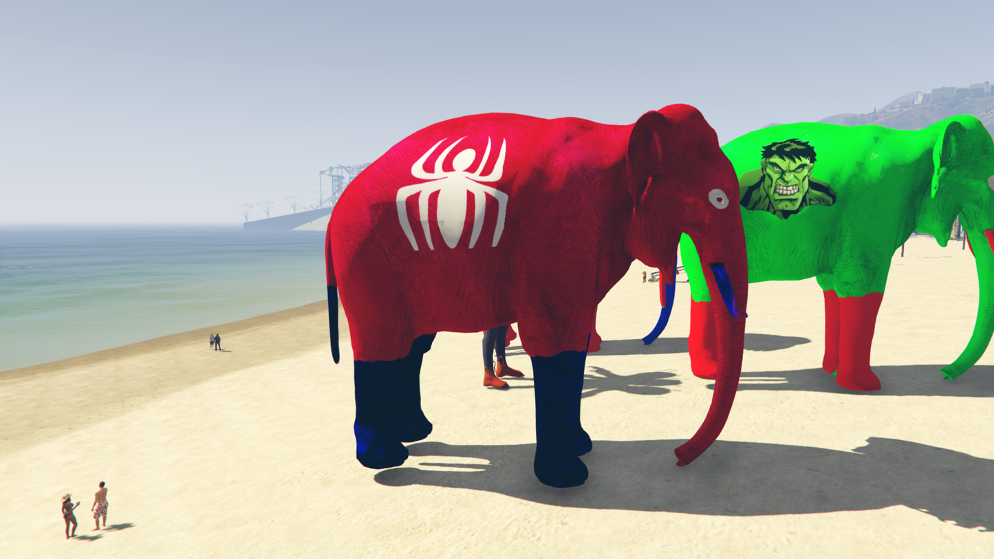 GTA 5 MOD BIG ELEPHANT SPIDER MAN [ADDON PROP]