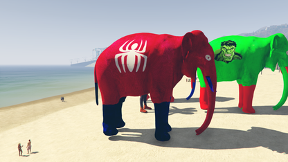 GTA 5 MOD BIG ELEPHANT SPIDER MAN [ADDON PROP]