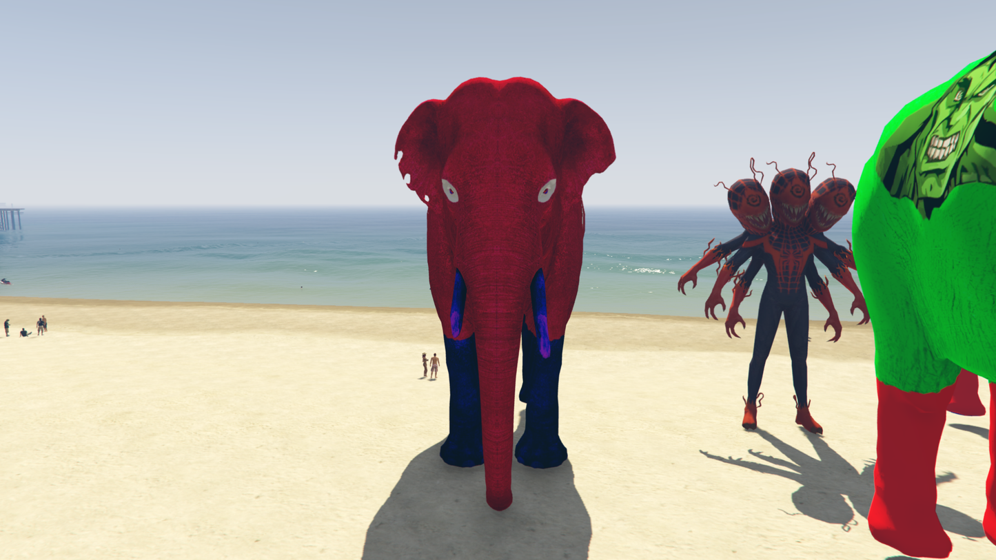 GTA 5 MOD BIG ELEPHANT SPIDER MAN [ADDON PROP]