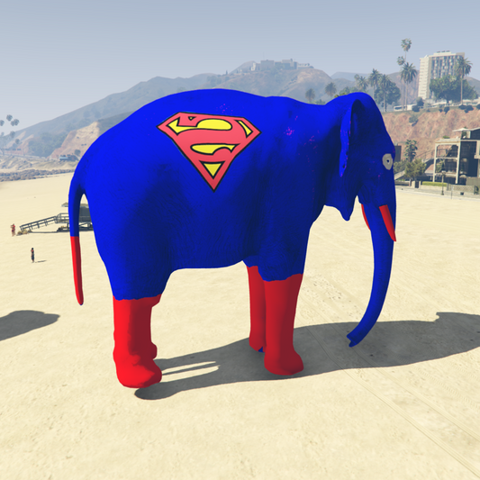 GTA 5 MOD BIG ELEPHANT SUPER MAN [ADDON PROP]