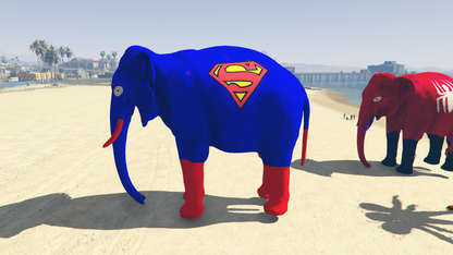 GTA 5 MOD BIG ELEPHANT SUPER MAN [ADDON PROP]