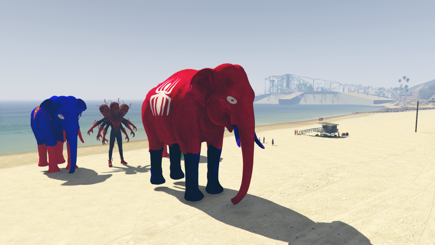 GTA 5 MOD BIG ELEPHANT SPIDER MAN [ADDON PROP]