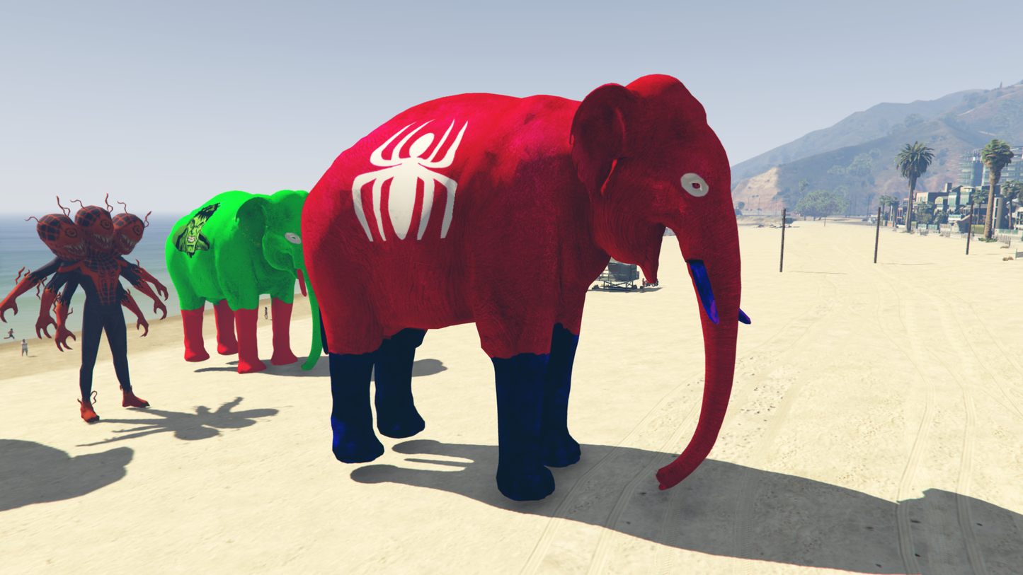 GTA 5 MOD BIG ELEPHANT SPIDER MAN [ADDON PROP]