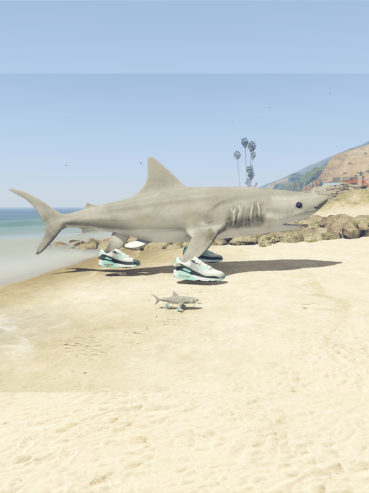 GTA 5 Mods Big Shark With Sneakers Statue Addon Prop