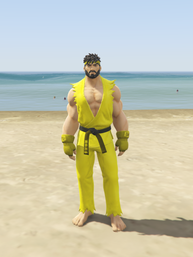 GTA 5 Mods Ryu Yellow [ADD-ON-PED]