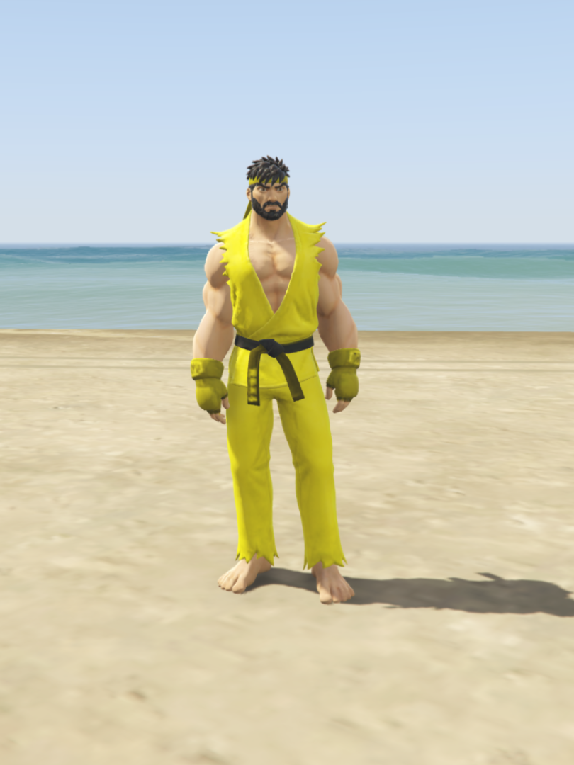 GTA 5 Mods Ryu Yellow [ADD-ON-PED]