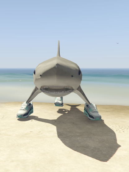 GTA 5 Mods Big Shark With Sneakers Statue Addon Prop