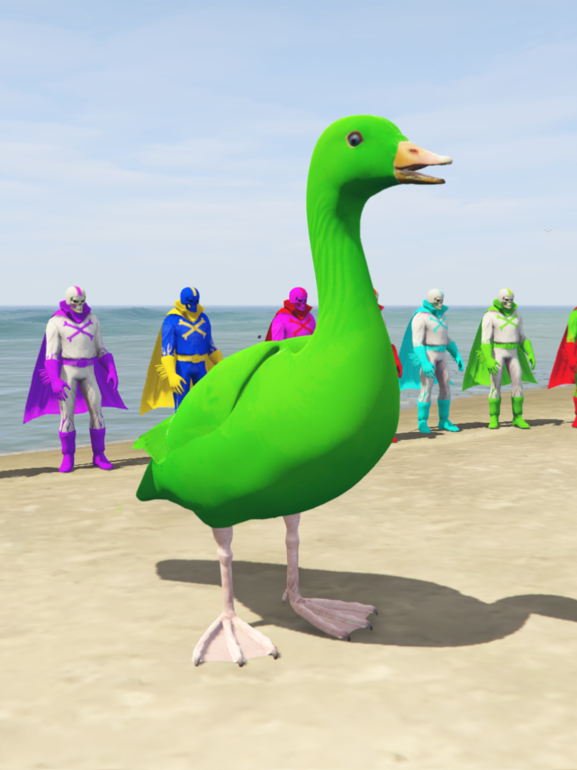 GTA 5 Mods Duck Green  [ADD-ON-PED]
