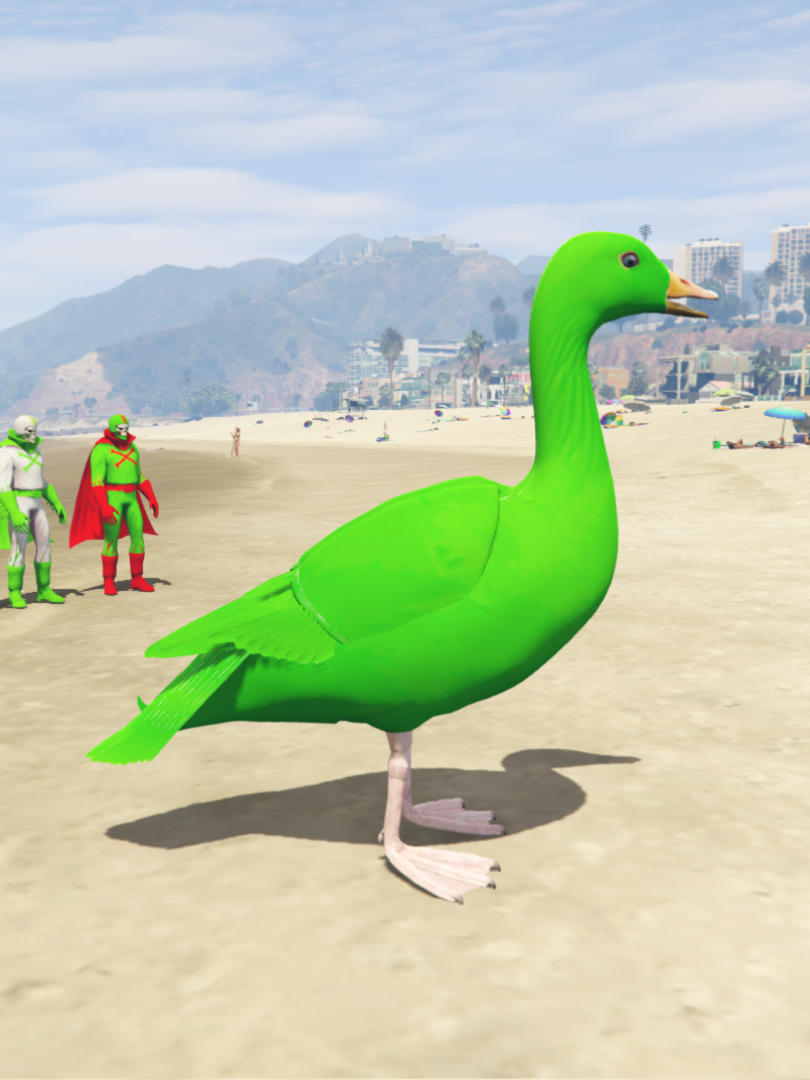 GTA 5 Mods Duck Green  [ADD-ON-PED]