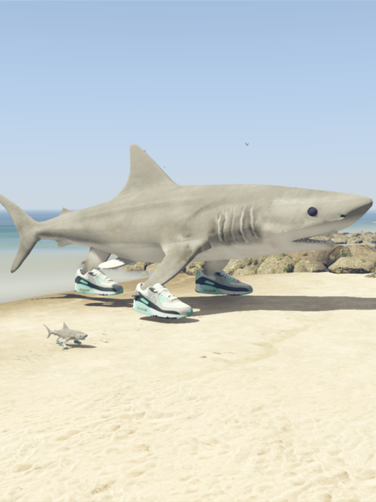 GTA 5 Mods Big Shark With Sneakers Statue Addon Prop
