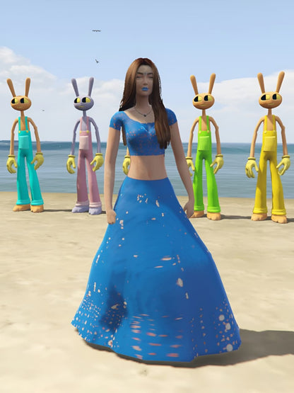 GTA 5 Mods Indian Girl hafi blue [Addon Ped]