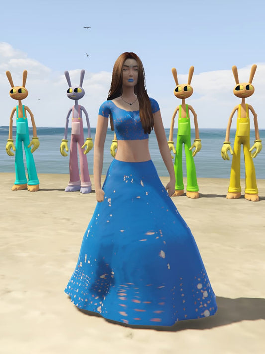 GTA 5 Mods Indian Girl hafi blue [Addon Ped]
