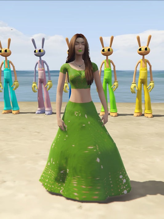 GTA 5 Mods Indian Girl Green [Addon Ped]