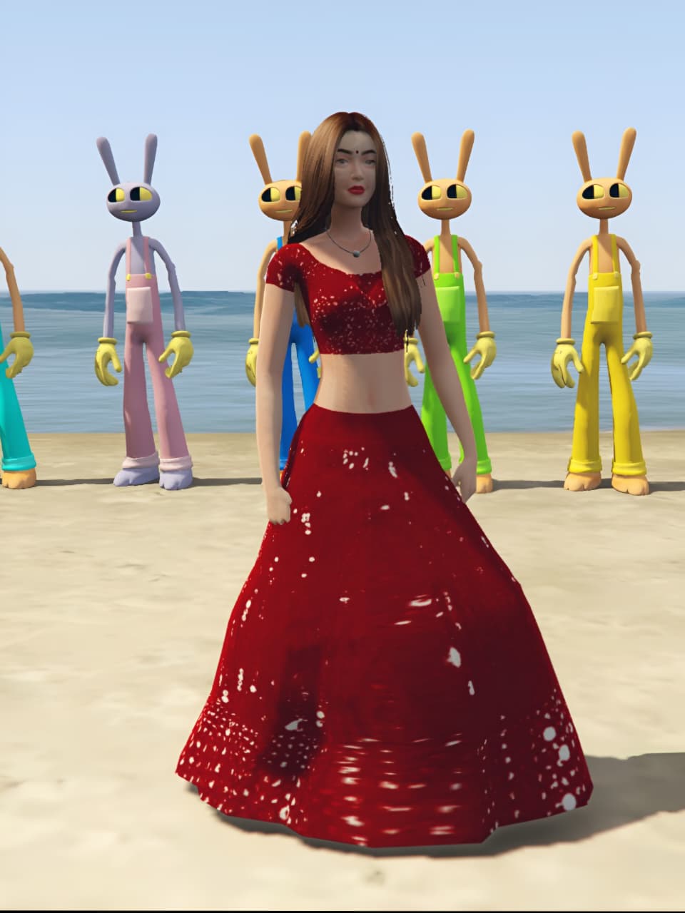 GTA 5 Mods Indian Girl red [Addon Ped]